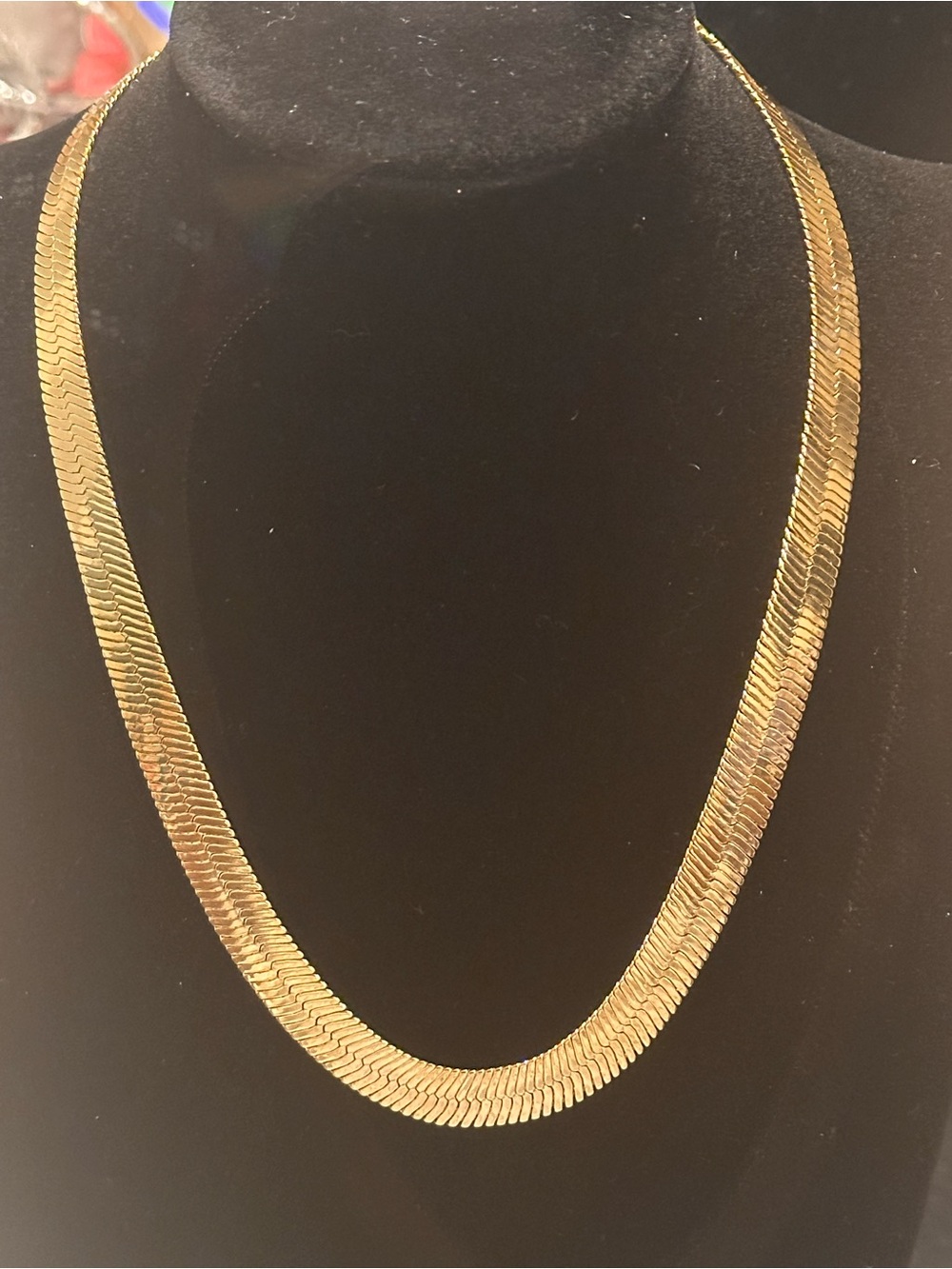 Elegant 24k Gold Herringbone Necklace - Women Jewelry